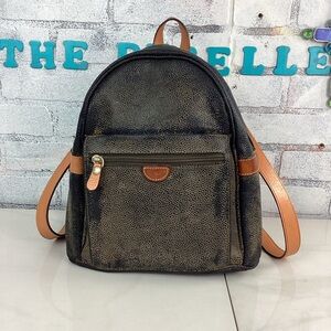 Bric's Milano Black Distressed Leather Mini Backpack, Unisex